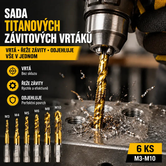 🔥【Kupte 6 kusů a získejte 6 zdarma (12 kusů)】🧰🔩 Sada víceúčelových vrtáků, Titanový povlak pro delší životnost.