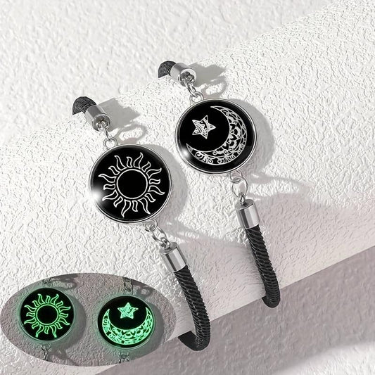 🎁💖 2 darabos Nap és Hold karkötő szett – Ragyogó ékszerek távkapcsolatban élő pároknak.- 4186387