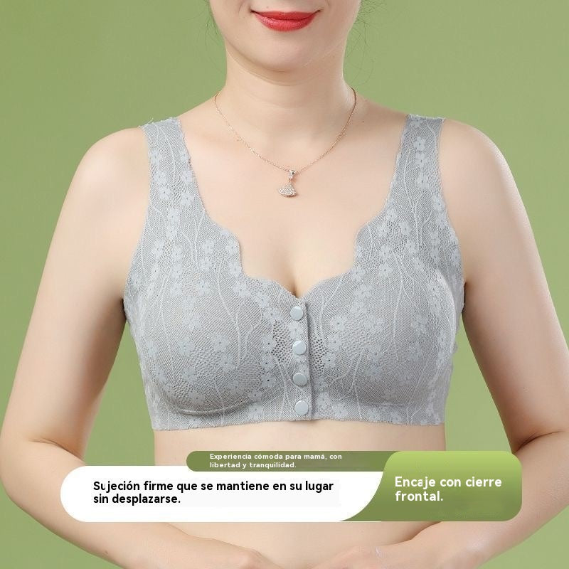 😍【40-100 kg】❤️2026 Nuevo sujetador de cierre frontal sin aros para mujer, tirantes sin costuras, push-up y antiflacidez