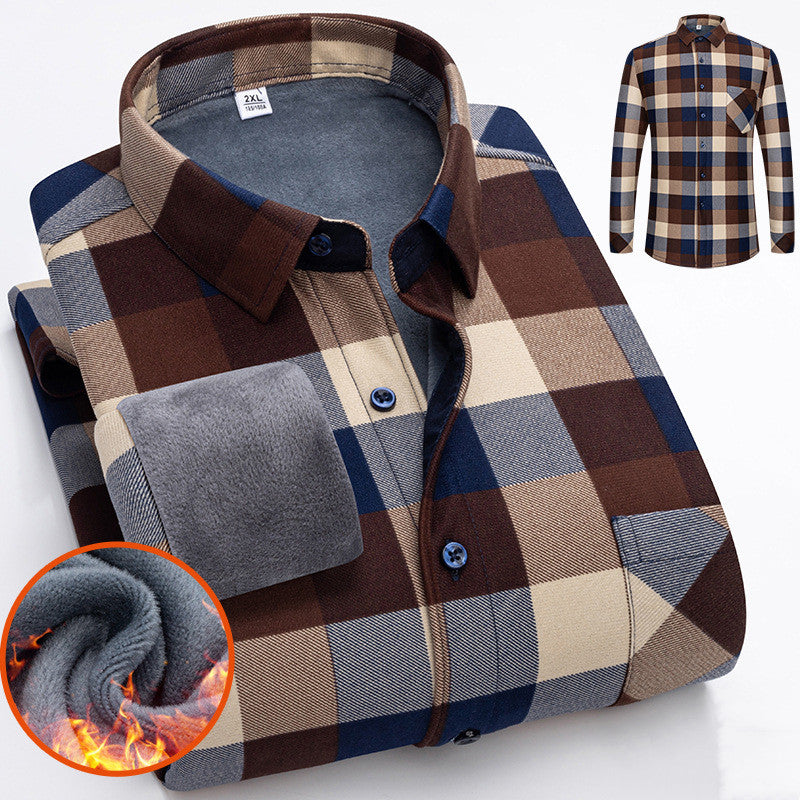 👔【Μεγέθη L-5XL】Εαρινό-χειμερινή θερμή επιχειρηματική μπλούζα με μακριά μανίκια