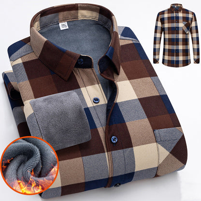 👔【Μεγέθη L-5XL】Εαρινό-χειμερινή θερμή επιχειρηματική μπλούζα με μακριά μανίκια