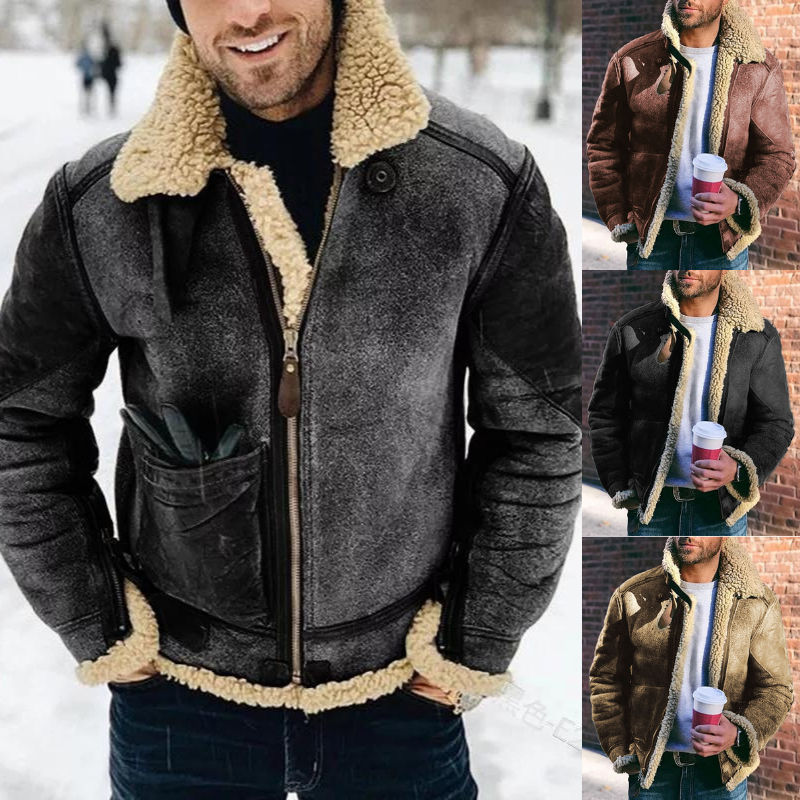 🔥[S-5xl]2025 Módní Retro Lapel Zip Dlouhý rukáv Teplá vlněná bunda