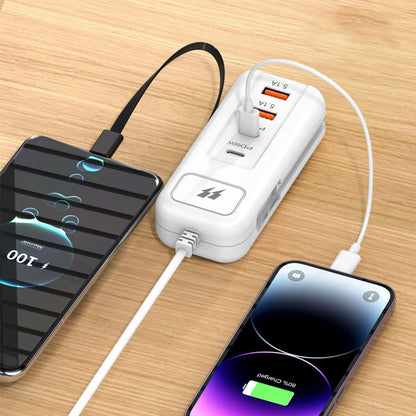 ⚡ Przedłużacz USB i listwa przeciwprzepięciowa | Specjalna oferta świąteczna, 50% zniżki | 4-portowy inteligentny hub, 30-minutowe szybkie ładowanie, z listwą przeciwprzepięciową | 🎄✨ - 4194496