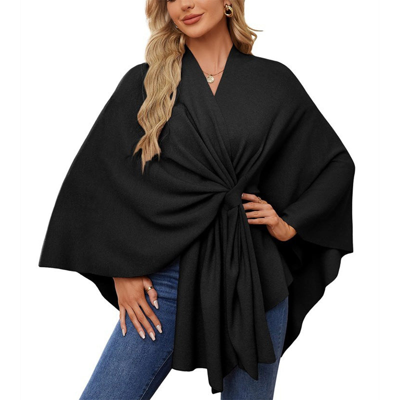 💃🧣🔥Elegantní jednodílný jednobarevný měkký šálový kabát/plášť pro dámy