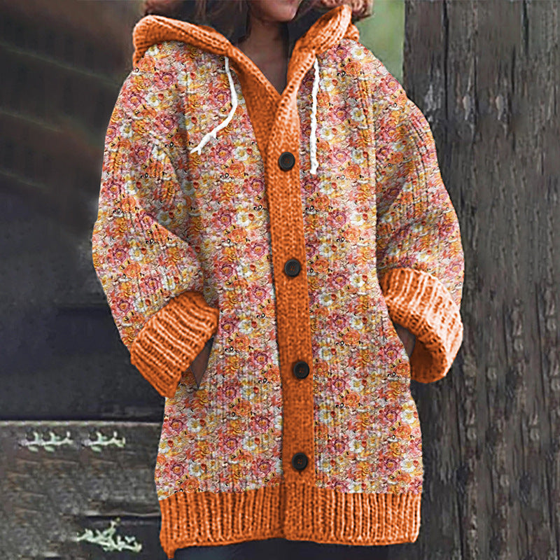 🔥🩰🎀【S-6XL】Nueva colección otoño/invierno 2026. Chaqueta retro de alta calidad, amplia, con capucha y botones.