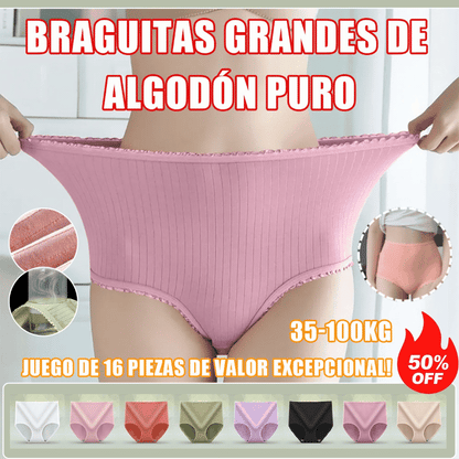 😍【M-2XL】(8 piezas por 29 euros) 💖Último día con 50 % de descuento: bragas antibacterianas impermeables de cintura alta