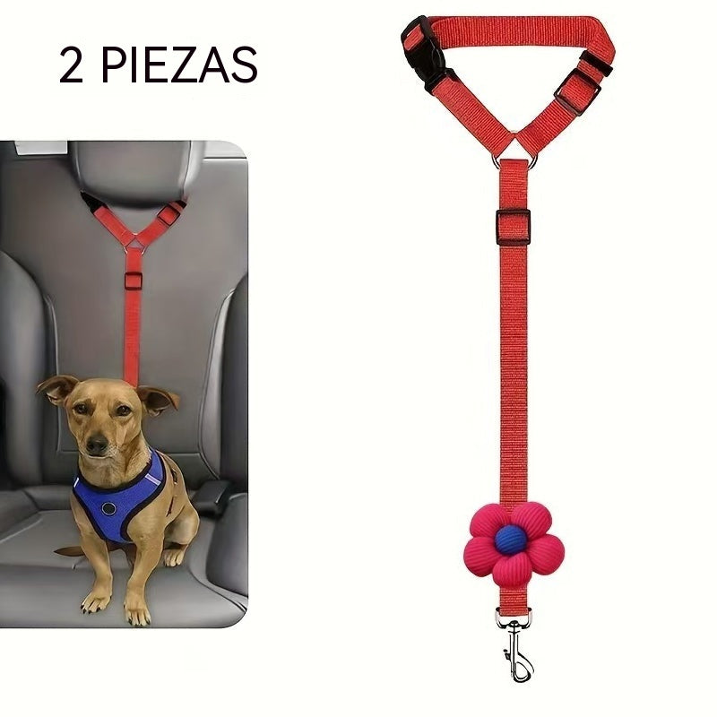 [2 pieza 23 euros] Cinturón de seguridad para perros y correa para pasear (2 en 1)