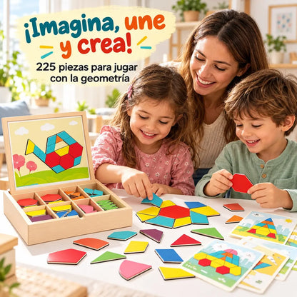 👶🌈🧩【128 piezas】🔥Juguete de rompecabezas tangram de madera magnético, entrenamiento cerebral y juguete educativo para niños, estimula el pensamiento