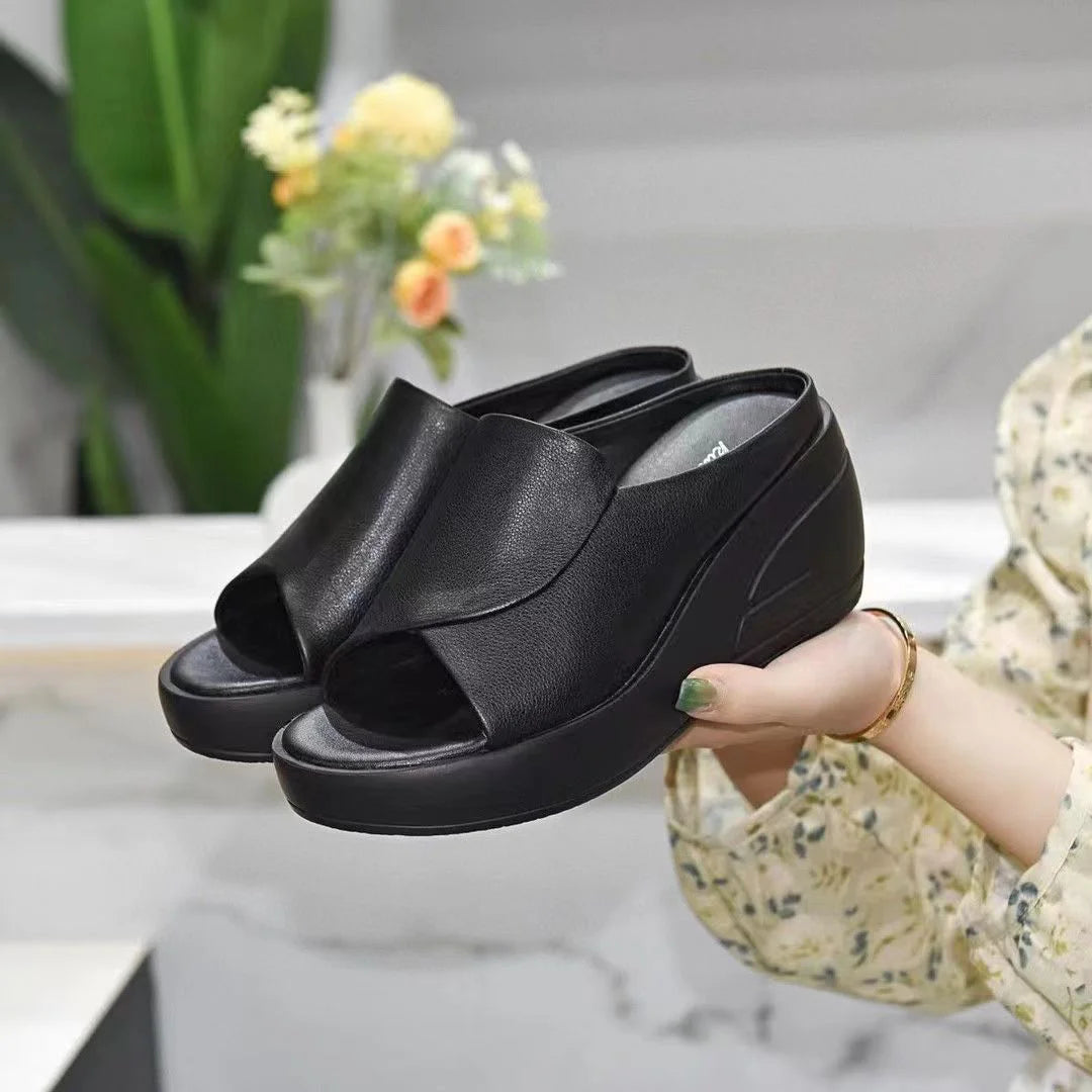 🔥【Tacón de 5,5 cm】Sandalias de cuña con suela blanda-Suaves, cómodos y no cansarán tus pies