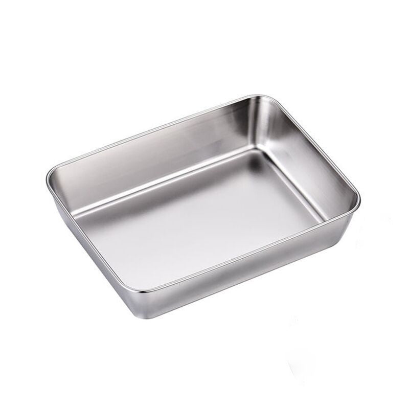 🎁【Paquete económico: 3 piezas en total】 Placa cuadrada de acero inoxidable (con cubierta)