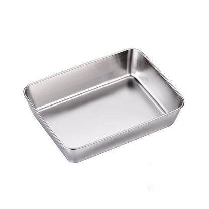 🎁【Paquete económico: 3 piezas en total】 Placa cuadrada de acero inoxidable (con cubierta)
