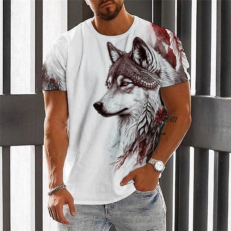 【2XS-6XL】🐺👕 Pánské tričko Wolf Print 729-5893