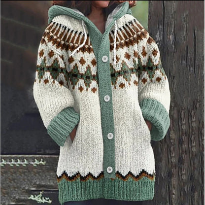 🔥【S~5XL】✨Φθινόπωρο/Χειμώνας 2025 Νέο κομψό πολύχρωμο ρετρό μπουφάν με κουκούλα