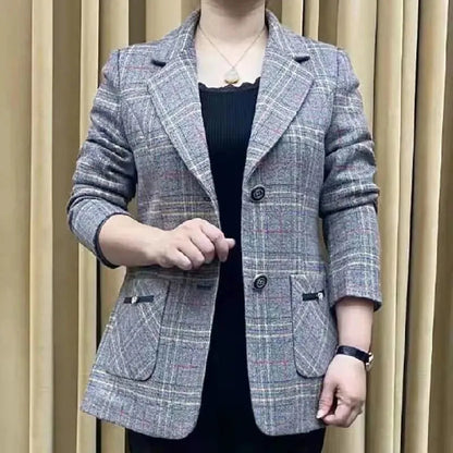 ✨🧥【M-4XL】Nová podzimní a zimní klopová dámská bunda
