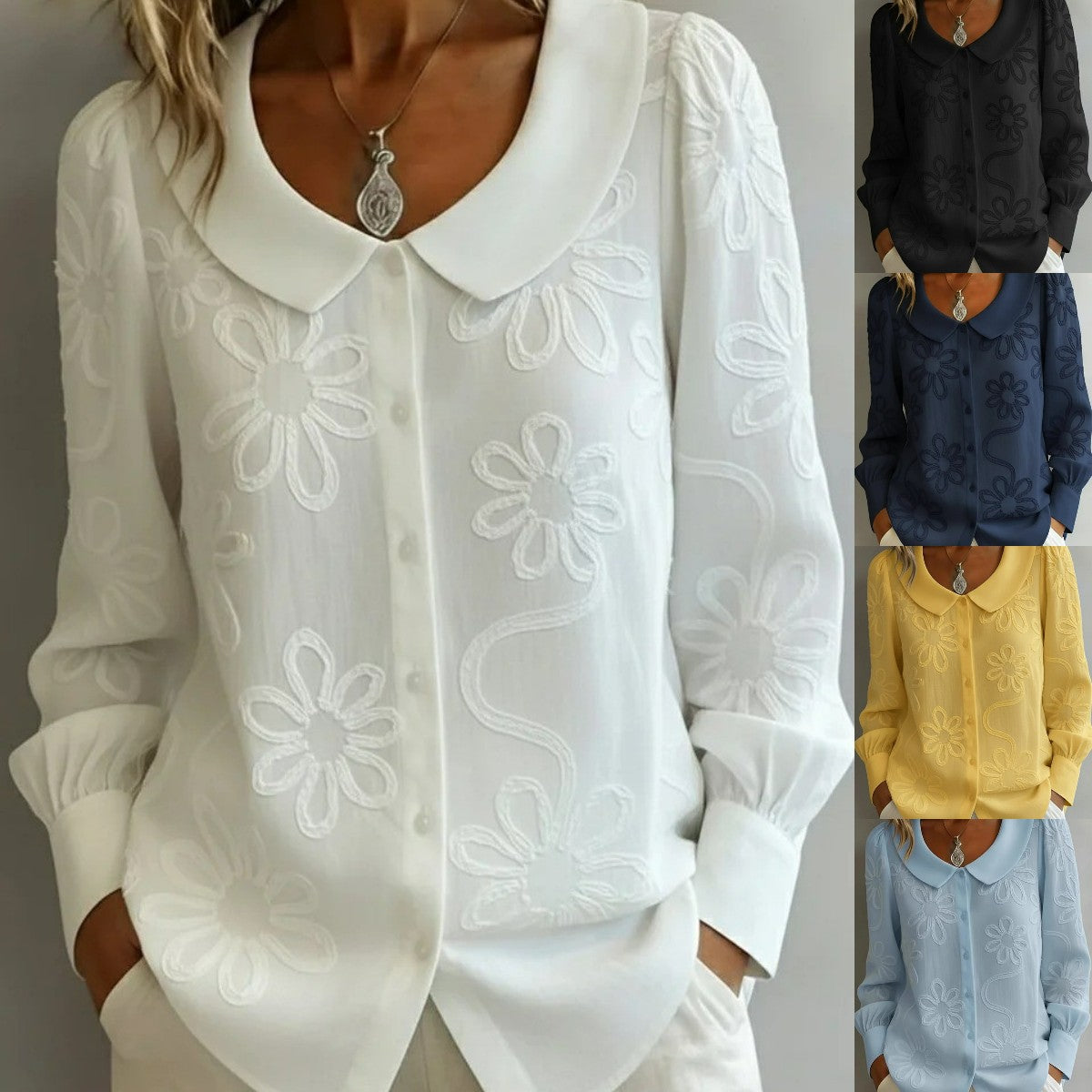 👚Blusa bordada de estilo retro francés - Colección 2026