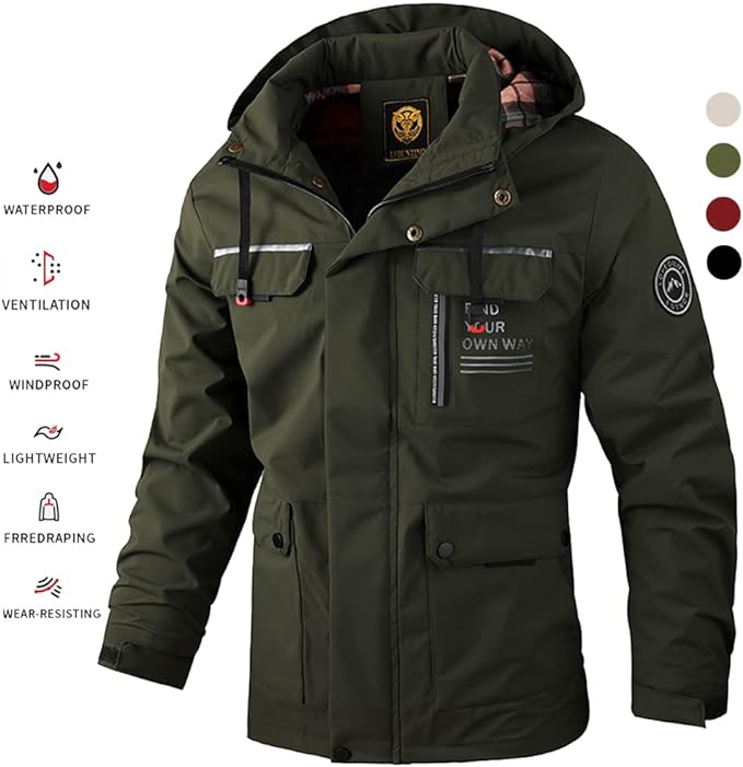 🔥🔥【Καυτή Προσφορά】【M-6XL】Νέο Ανδρικό Ζεστό Αντιανεμικό και Αδιάβροχο Μπουφάν Φθινόπωρο-Χειμώνα【Προτείνεται】