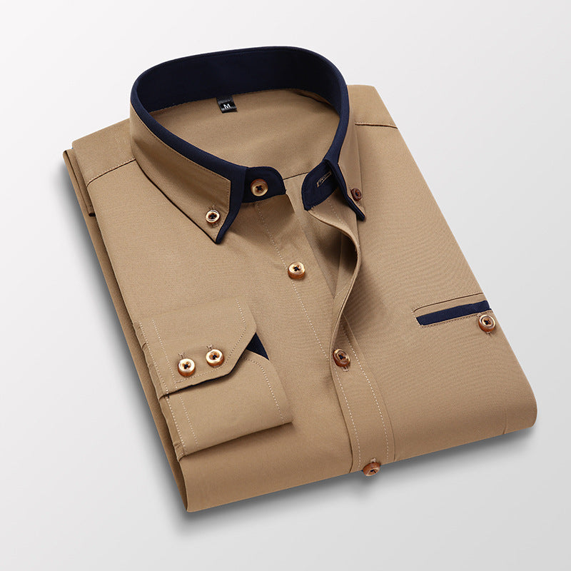 👔【M-5XL】Camisa de negocios de manga larga para hombre de alta calidad, cómoda y elástica_4312738