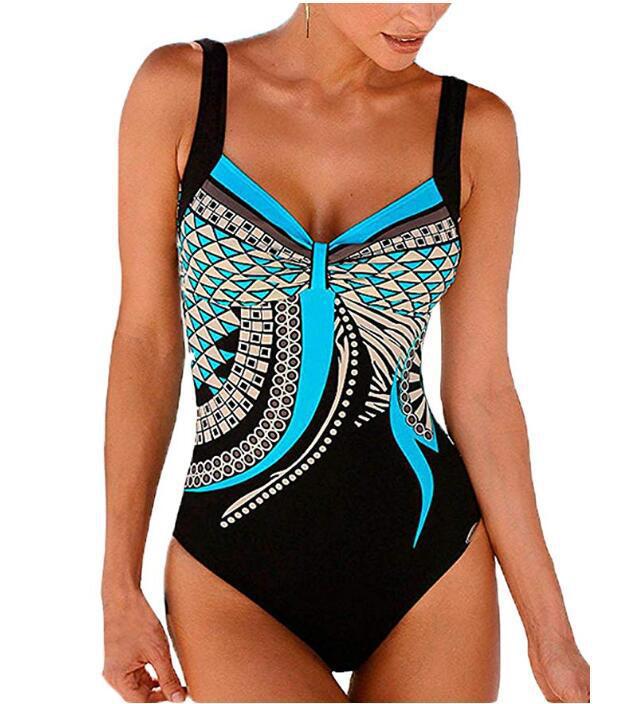 🩱Último día - 50% de descuento【S-3XL（45-85KG）】Nuevo traje de baño de una pieza con estampado retro 2026