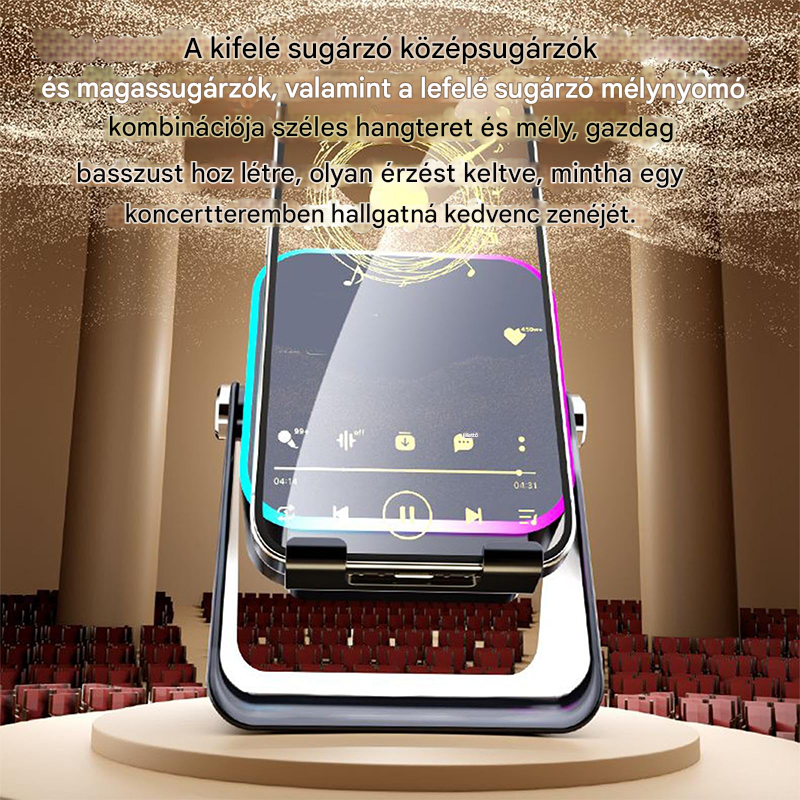 🔥📢 50% kedvezmény! 5 az 1-ben Bluetooth hangszóró vezeték nélküli töltéssel és állítható telefon tartóval 🎶⚡- 4203168
