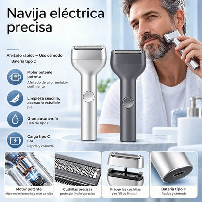 1 unidad por 31 🎁 Novedad: oferta a mitad de precio 💥⚡ ¡Dile adiós a la irritación del afeitado! 🧔 Potente afeitadora eléctrica recargable para hombre.