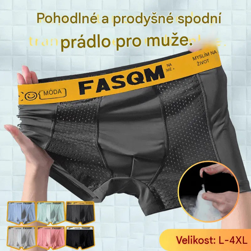 ⏰⏰ 【6 kusů】Pánské ledové hedvábné boxerky s prodyšnou síťovinou