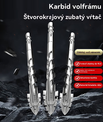 🥇【3+4+5+6+8+10+12 mm】Vrták siedmej generácie s extra tvrdou vrúbkovanou reznou hranou a excentrickým vrtákom z volfrámovej ocele