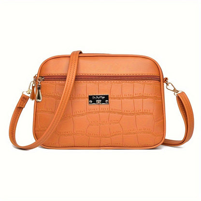 👜🔥Módní embosovaná dámská crossbody kabelka s krokodýlem 729-9432