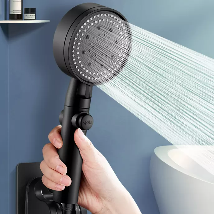 🚿Ducha multifuncional de alto rendimiento con ajuste de cinco pasos, interruptor de un solo botón, gran caño de agua.