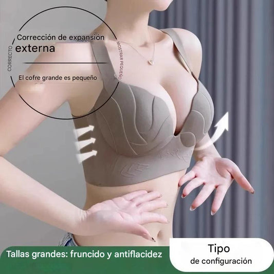 😍【Pack de 2】❤️Sujetador cómodo para tallas grandes, sujeta los laterales de los senos, evita que se caigan y proporciona soporte [40-100 kg]