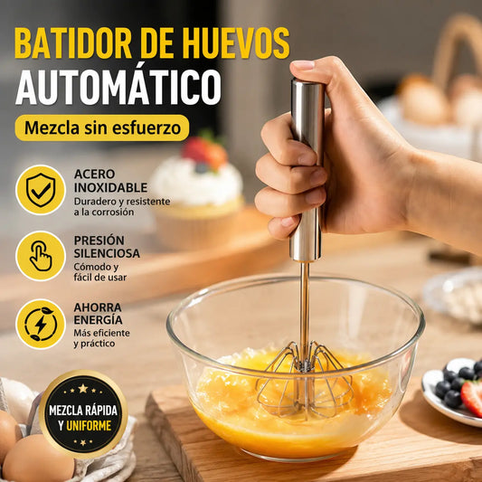 【Oferta por tiempo limitado】【 Conjunto de 2 piezas】Batidor de huevos semiautomático de acero inoxidable