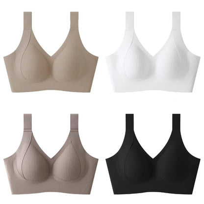 😍【Zestaw 4 szt.】Bezszwowy biustonosz bez fiszbin dla kobiet ❤️【40–95 kg】- 4199856