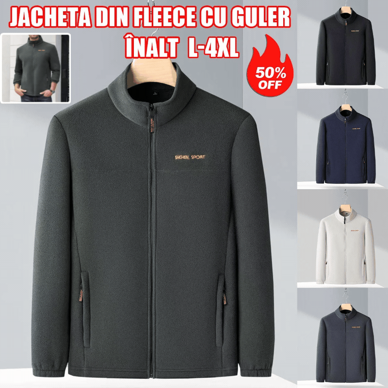 🧥🍂Pánská podzimní a zimní polar fleecová bunda, fleecová bunda s vysokým límcem pro mladé muže a muže středního věku