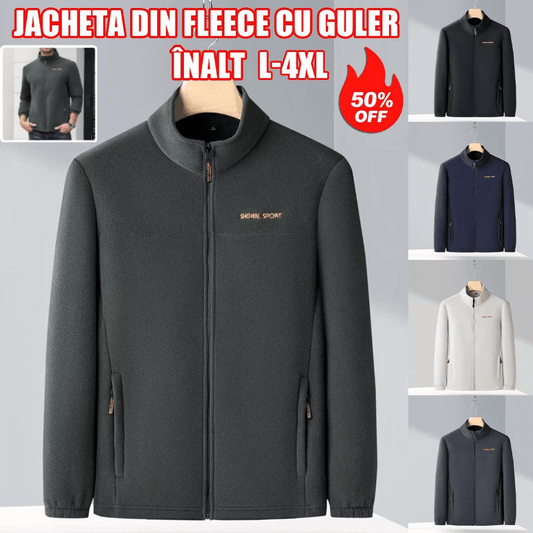 🧥🍂Pánská podzimní a zimní polar fleecová bunda, fleecová bunda s vysokým límcem pro mladé muže a muže středního věku