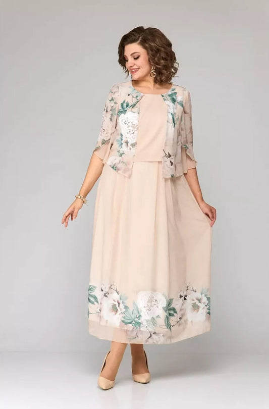 👗【S-5XL】Dvoudílné potištěné falešné šaty