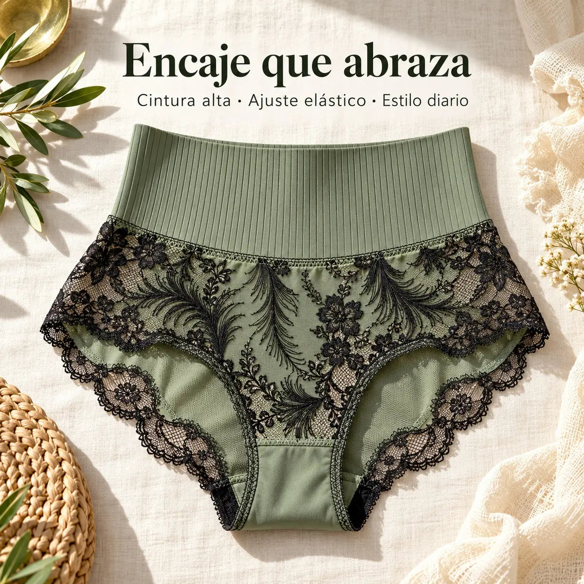 【7 piezas 28 euros】Bragas con control de barriga de cintura alta para mujer
