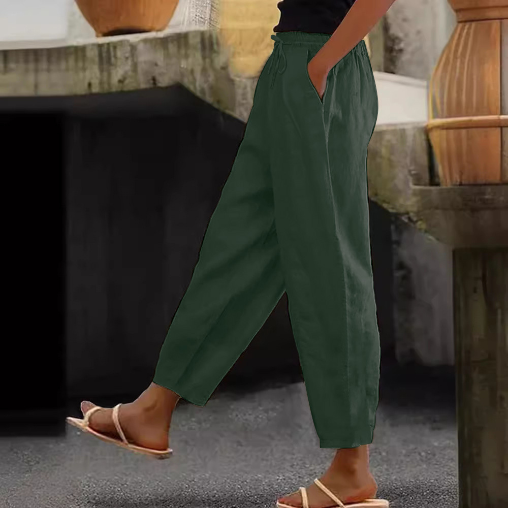 😍💕48% de descuento💕【40-120 kg】Pantalones casuales para mujer de algodón y lino ✅️Pago contra entrega ✅️2 artículos con un 70% de descuento