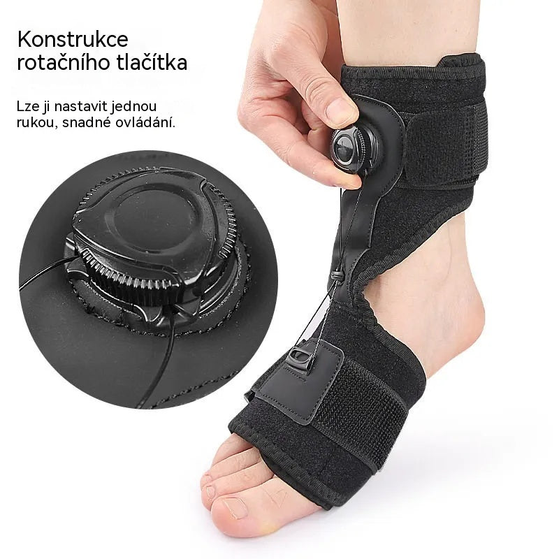 【2 jednotky】Lékařské ortézy pro pokleslou nohu a plantární fasciitidu, s otočným nastavovacím knoflíkem a hliníkovou oporou, pro denní i noční použití.