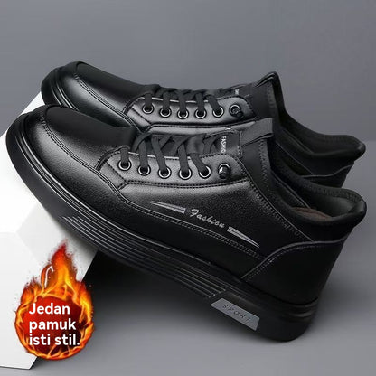 😎👍【39-44】Nowe męskie wodoodporne buty casualowe ze skóry i aksamitu, bawełniane, na jesień i zimę 2025.