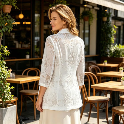🔥✨Novedad 2026: Elegante chaqueta para mujer - Material de organza ligera, con aberturas laterales