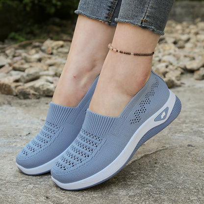 💖Oferta por tiempo limitado🔥【35-43】🥿Zapatos nuevos de mujer tejidos, transpirables, casuales, antideslizantes para mamás, planos y flexibles._4248038