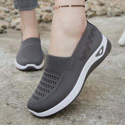 💖Oferta por tiempo limitado🔥【35-43】🥿Zapatos nuevos de mujer tejidos, transpirables, casuales, antideslizantes para mamás, planos y flexibles._4248038