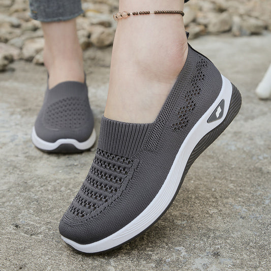 💖Oferta por tiempo limitado🔥【35-43】🥿Zapatos nuevos de mujer tejidos, transpirables, casuales, antideslizantes para mamás, planos y flexibles._4248038