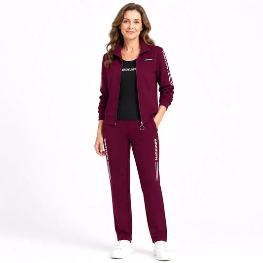 🌸 Elegance a maximální pohodlí! Elegantní třídílná dámská volnočasová souprava (bunda na zip + tričko + kalhoty / Velikosti: M–6XL)! ✨