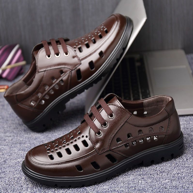 🏝️🔥Letní výprodej【Velikosti 38-44】Nové pánské prodyšné sandály z pravé kůže