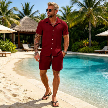 【S-5XL】Conjunto deportivo informal para hombre, tejido de secado rápido.