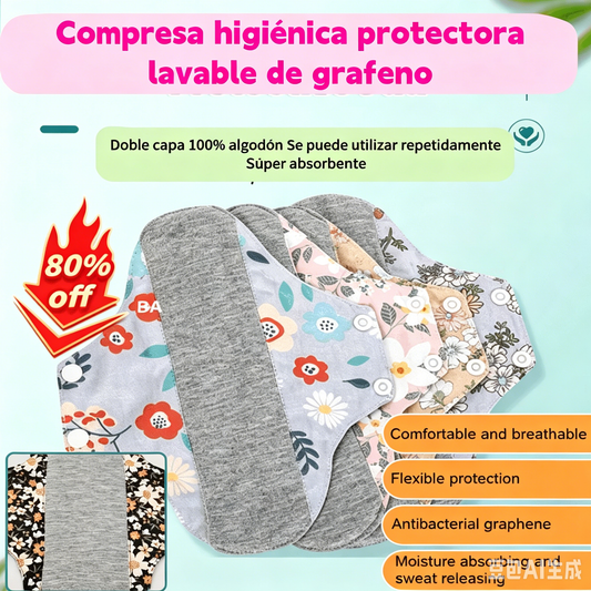 🔥🌈【5 piezas】Almohadilla antibacteriana de algodón y grafeno lavable