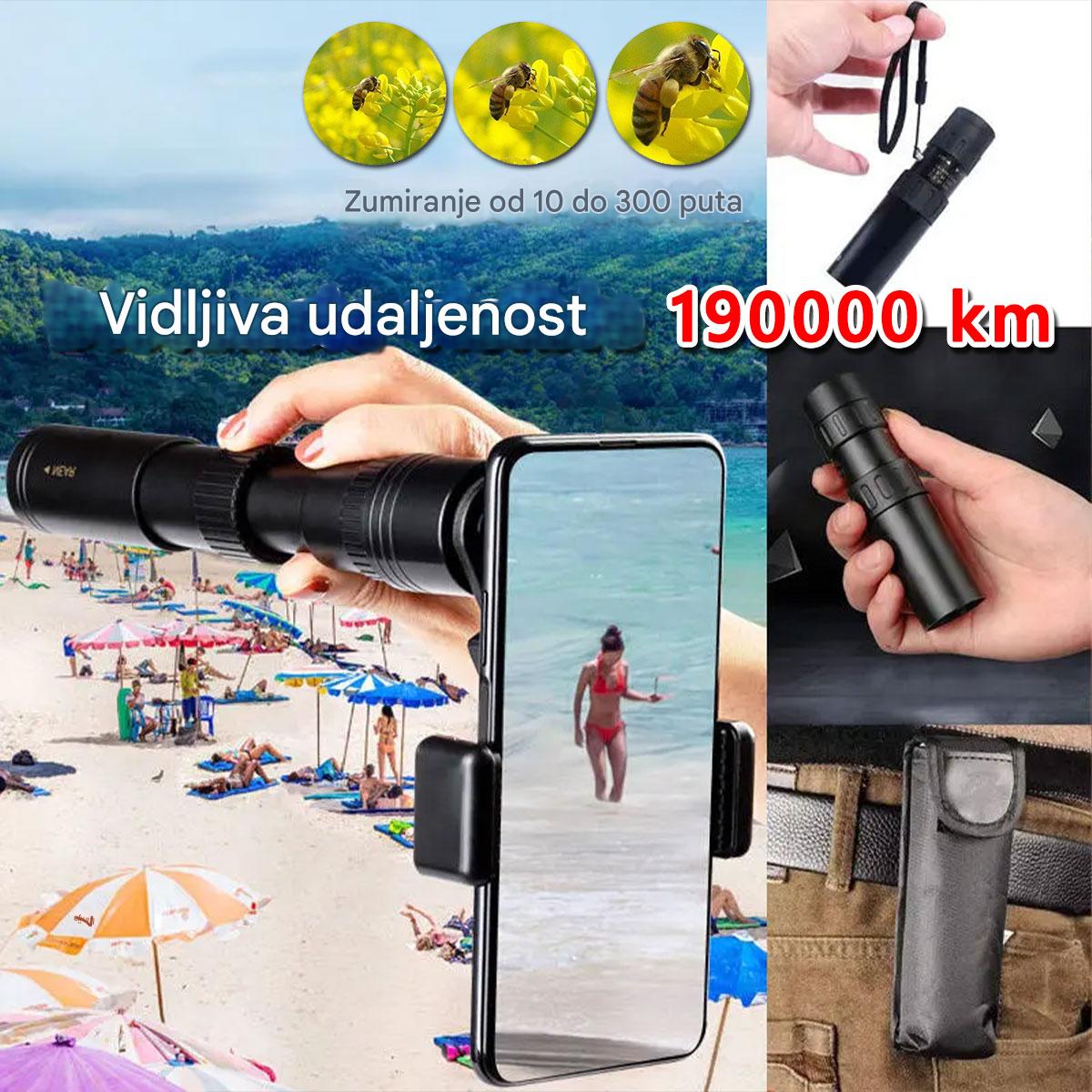 🔥🔥Visoka kvaliteta, super niska cijena🔥Monokularni teleskop visoke rezolucije, povećanje 10-300x - 4200694