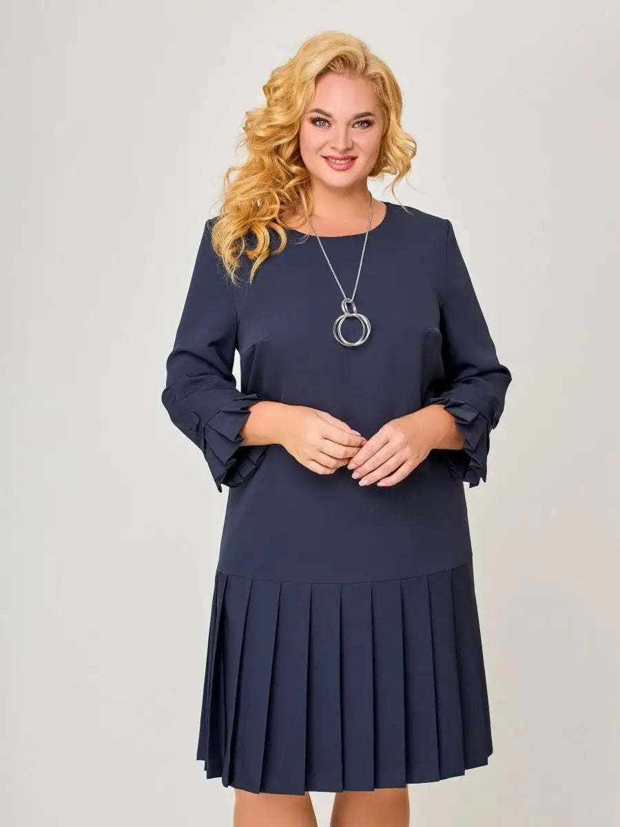 💌【S-5XL】👗Vysoce kvalitní elegantní šaty v jednobarevné barvě