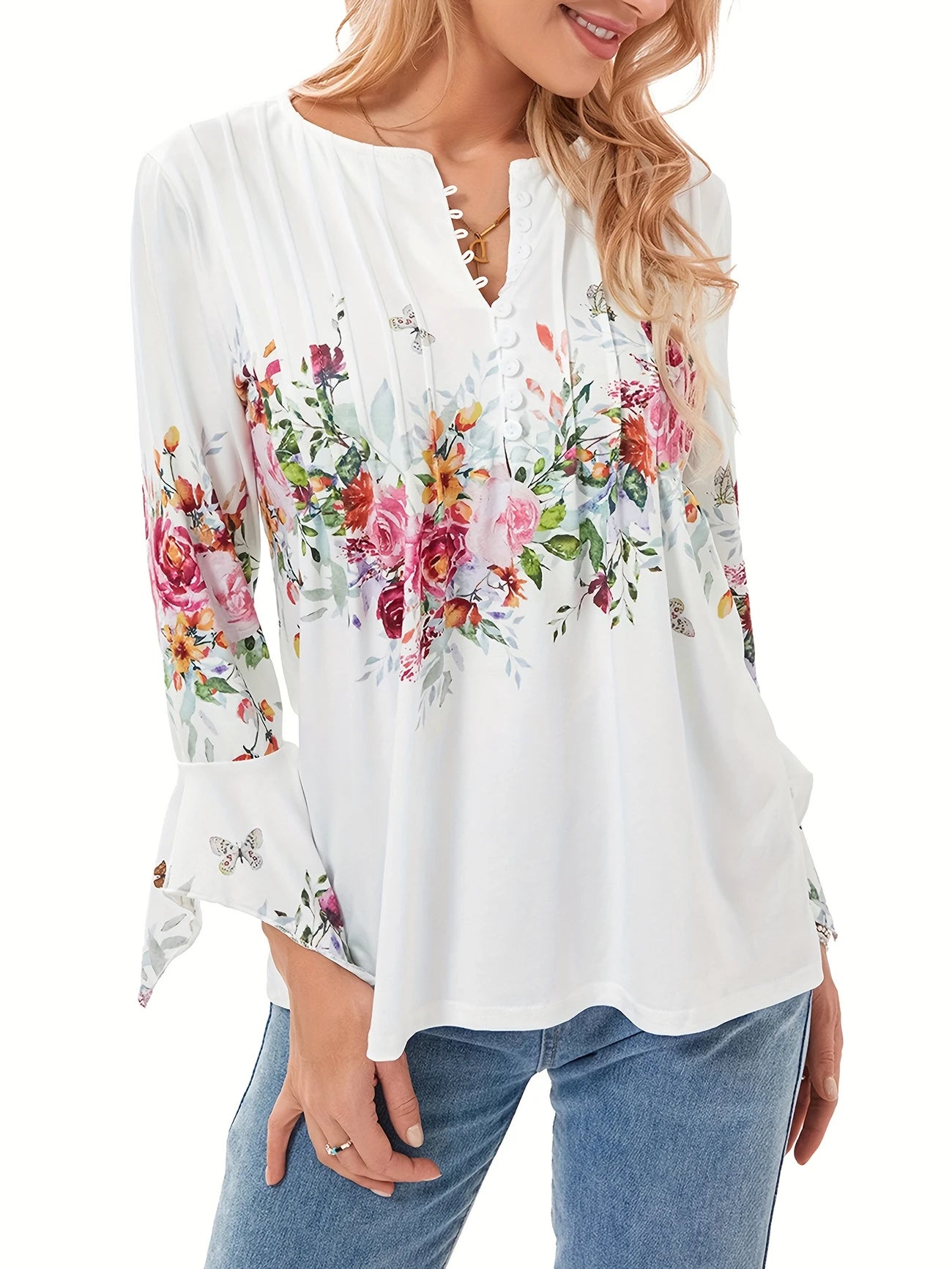 👕🥰  [S-5XL] Módní dámské tričko s výstřihem do V