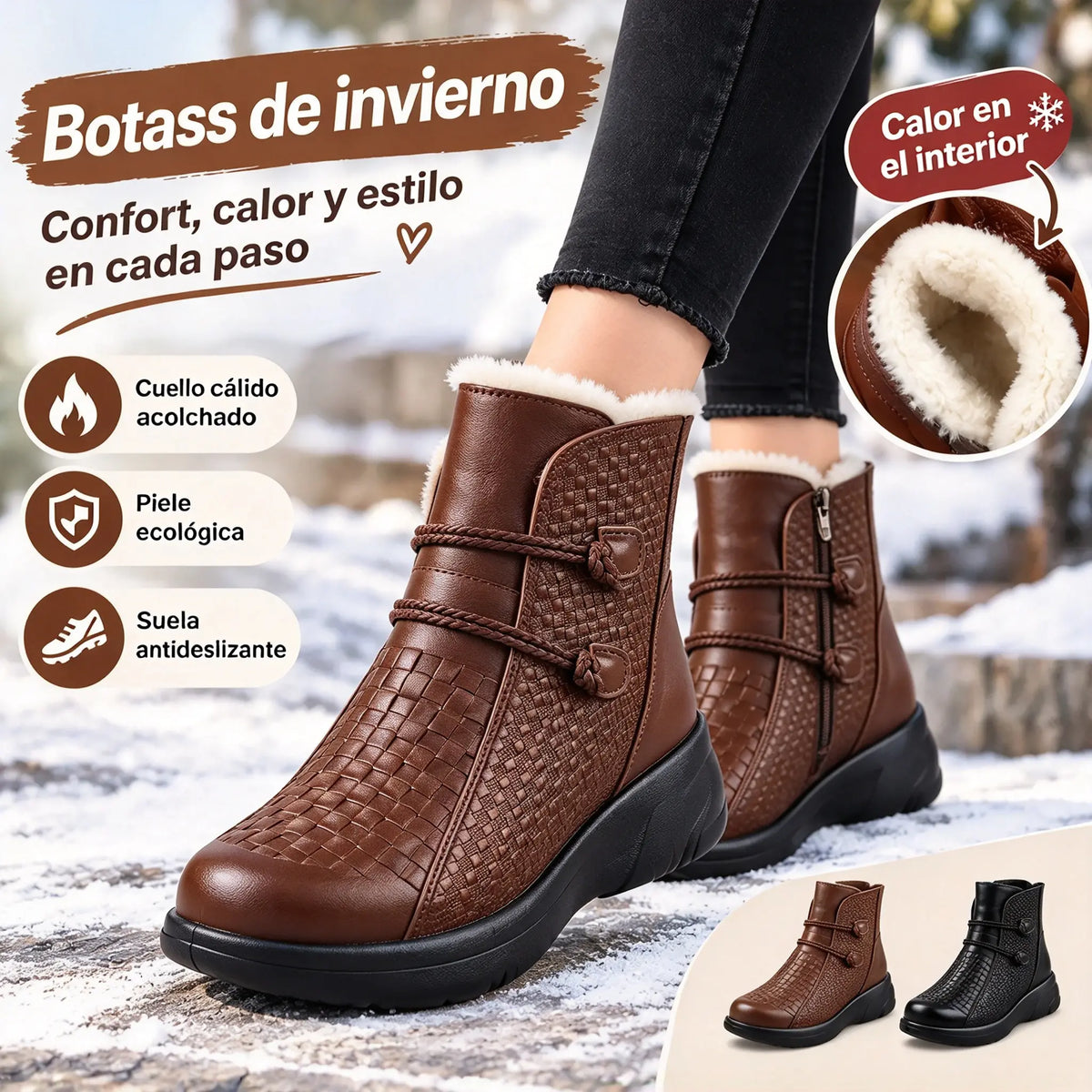 💥💥【Tallas 35-40】Botas de cuero para mujer: una opción cálida y elegante para el invierno de 2026